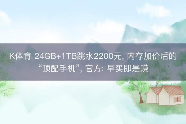 K体育 24GB+1TB跳水2200元， 内存加价后的“顶配手机”， 官方: 早买即是赚