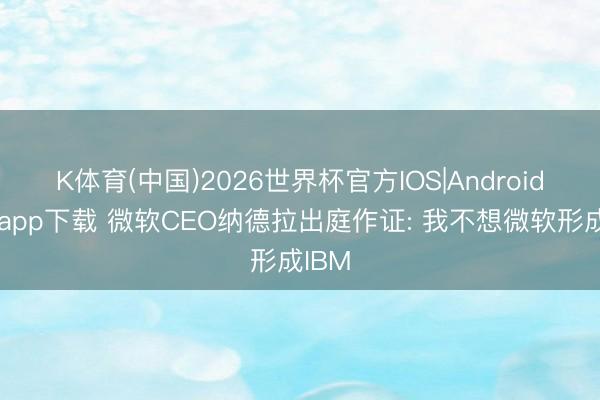 K体育(中国)2026世界杯官方IOS|Android手机app下载 微软CEO纳德拉出庭作证: 我不想微软形成IBM