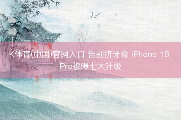 K体育(中国)官网入口 告别挤牙膏 iPhone 18 Pro被曝七大升级