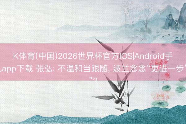 K体育(中国)2026世界杯官方IOS|Android手机app下载 张弘: 不温和当跟随， 波兰念念“更进一步”?