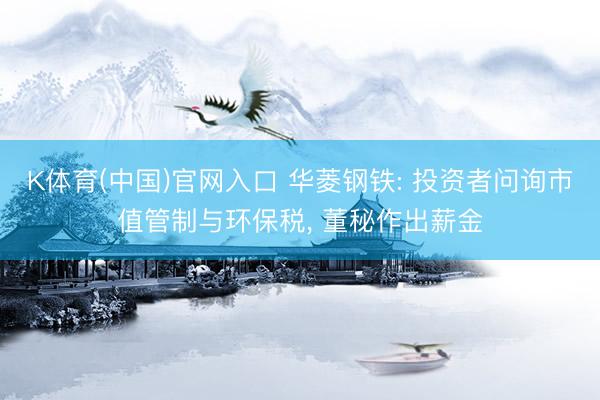K体育(中国)官网入口 华菱钢铁: 投资者问询市值管制与环保税， 董秘作出薪金