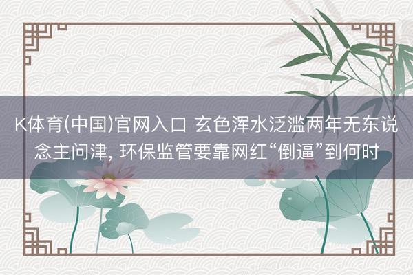 K体育(中国)官网入口 玄色浑水泛滥两年无东说念主问津， 环保监管要靠网红“倒逼”到何时