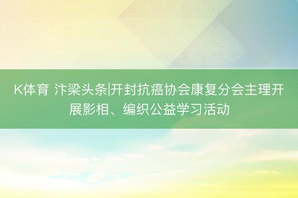 K体育 汴梁头条|开封抗癌协会康复分会主理开展影相、编织公益学习活动
