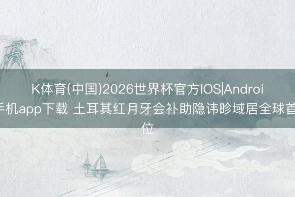 K体育(中国)2026世界杯官方IOS|Android手机app下载 土耳其红月牙会补助隐讳畛域居全球首位