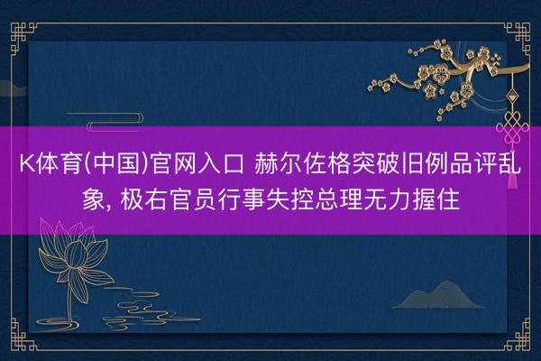 K体育(中国)官网入口 赫尔佐格突破旧例品评乱象, 极右官员